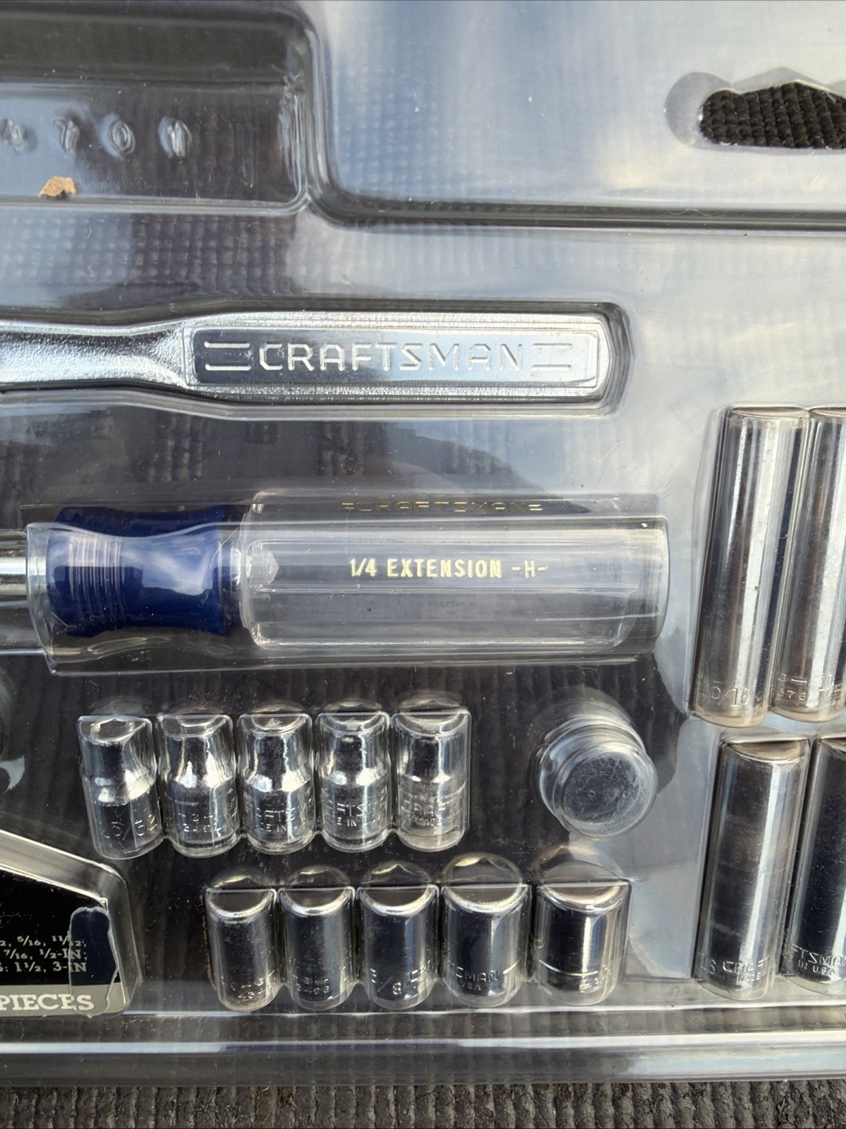 Sears Craftsman USA Nos 19pc SAE Prev Gen 1/4” Ratchet Socket Set 34701