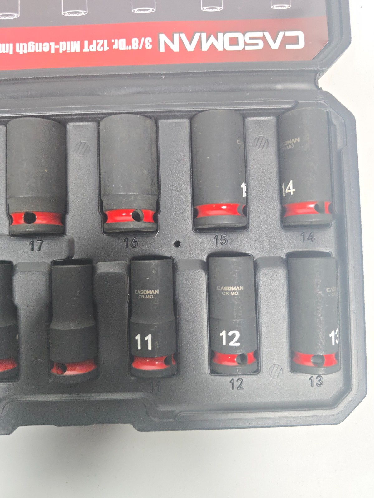 3/8-Inch Drive 12 Point Metric Semi-Deep Impact Socket Set, 13-Piece Mid-Length