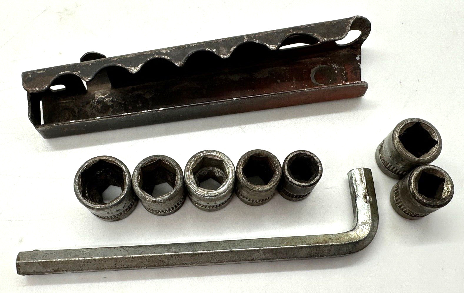 🇺🇸 Indestro Tools 1/4″- 7/16″ HEX DRIVE Socket Set 6 & 4 PT Plug lot Case SAE