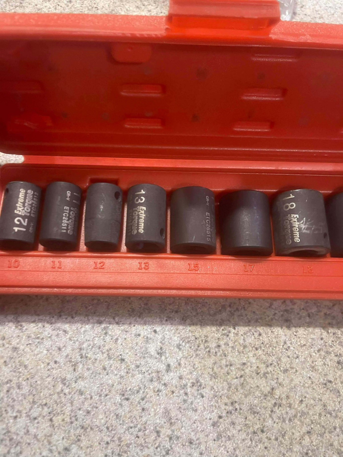 Extreme Torque Master Impact Socket Set. 7 Out Of 8 Sets Included