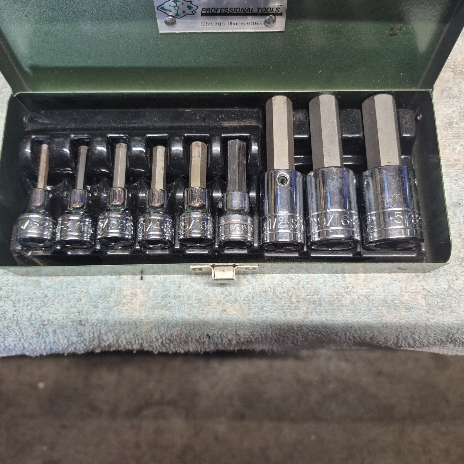 SK PROFESSIONAL TOOLS 3/8″ & 1/2″ DRIVE HEX HEAD BIT SET – 9pc Set (Read below)