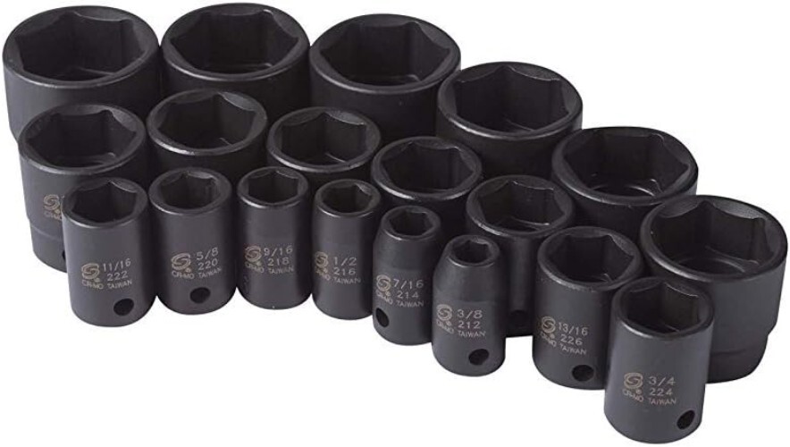Durable 1/2″ Drive 19-Piece Impact Socket Set – Radius Corners, Heavy-Duty Case