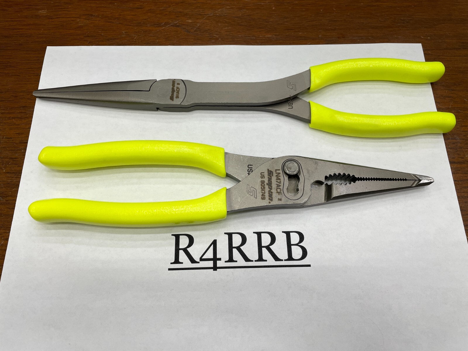 Snap-on Tools NEW 2pc HIVIZ Soft Grip LONG Needle Nose Pliers Lot 911ACF LN47ACF