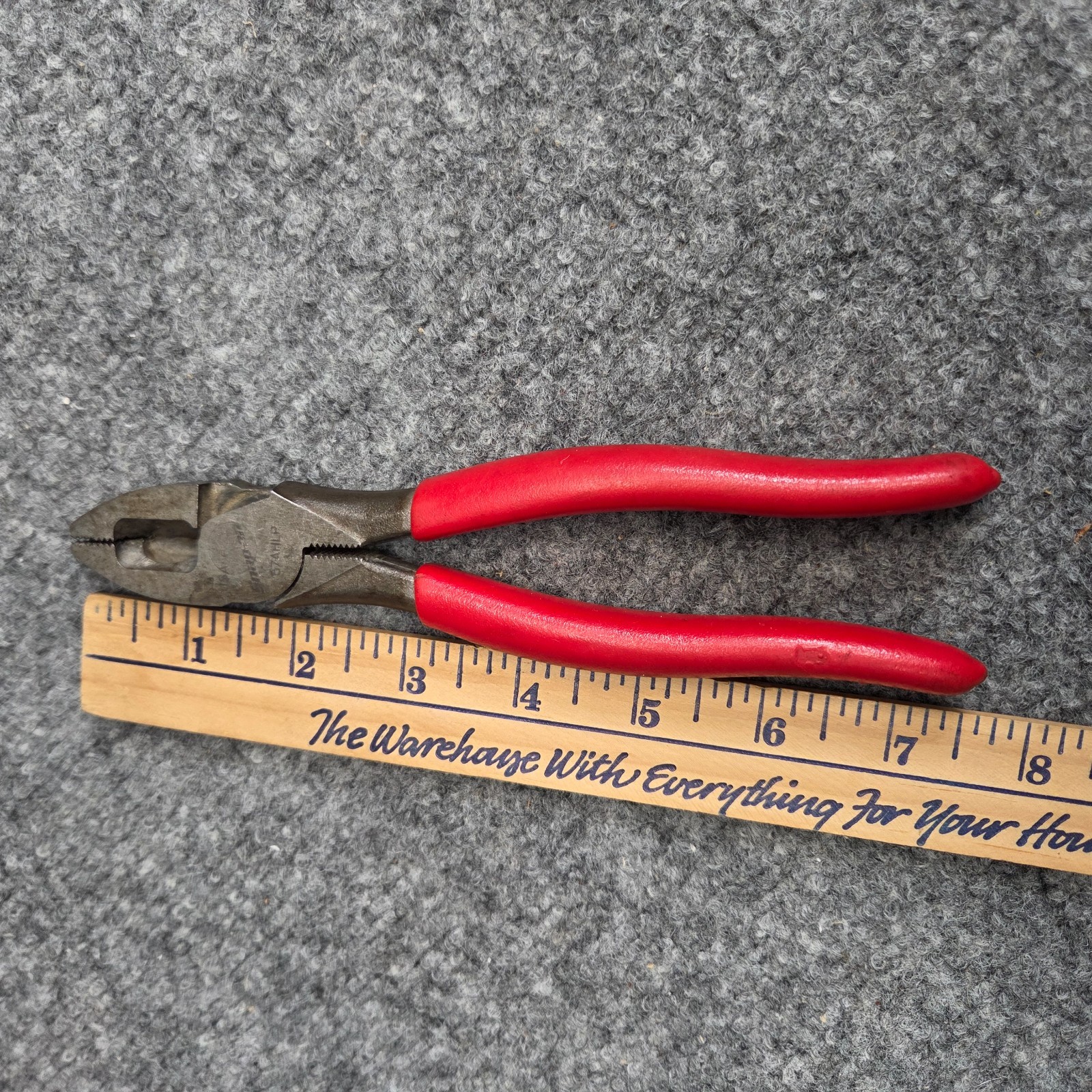 Snap-on Tools 57AHLP 7″ The Lineman Pliers Red Soft Grip Handles USA
