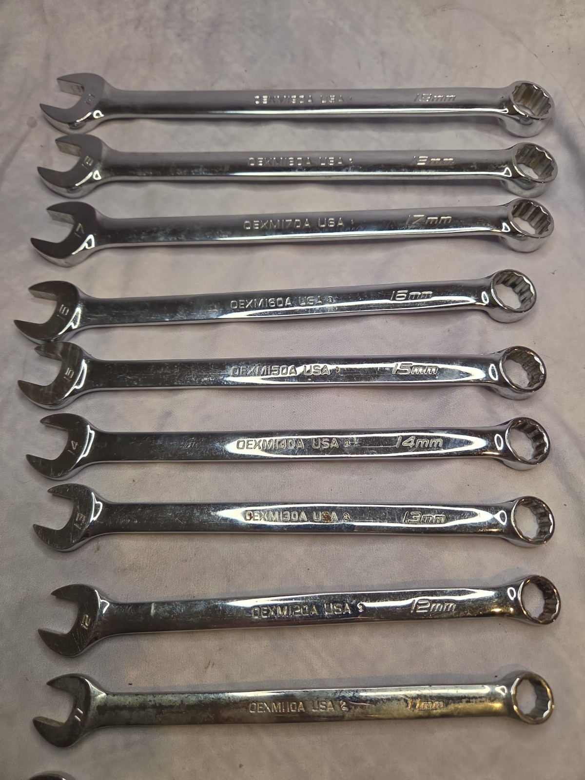 Snap-On Tools 11-Piece Metric 9mm-19mm Combination Wrench Set OEXM