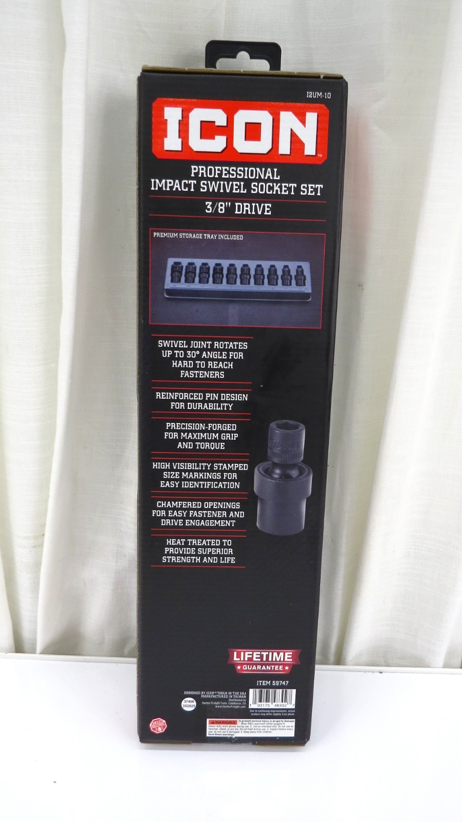Icon I2UM-10 10 Piece Professional Impact Swivel Socket Set Metric 10-19mm 59747