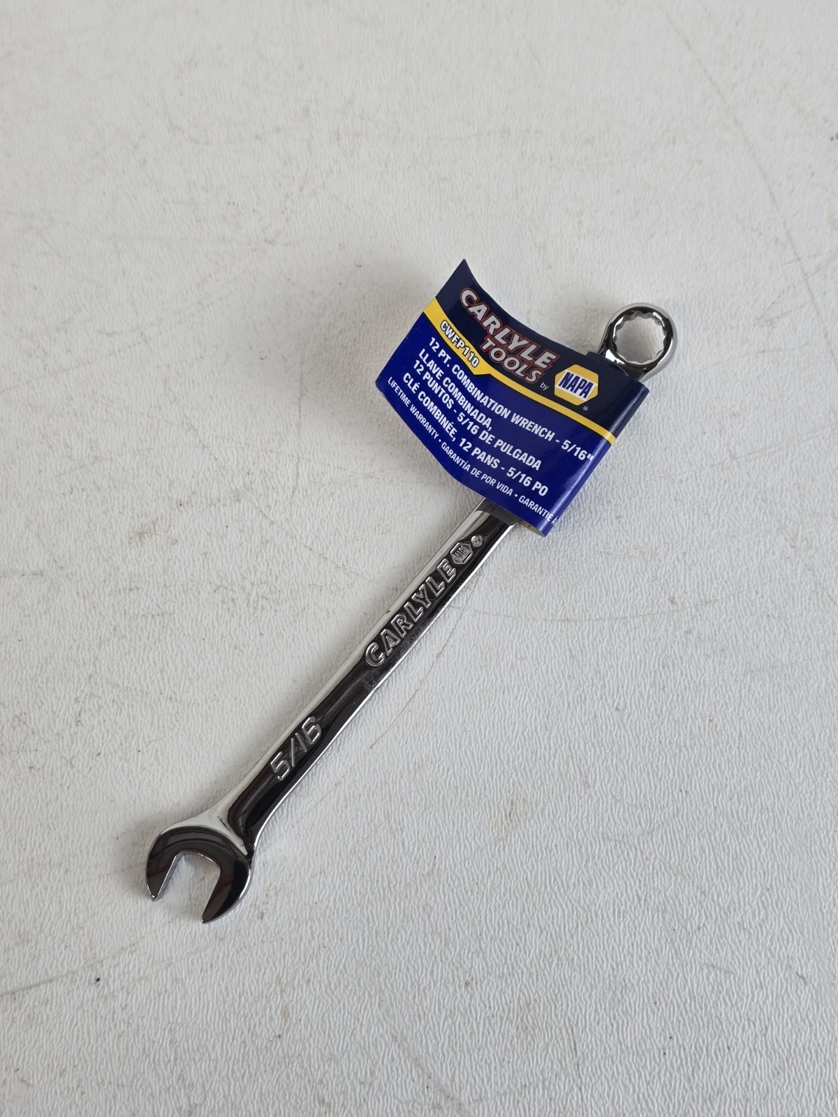 NAPA Carlyle SAE Combination Wrench 12 Pt 5/16″ CWFP110 Polish Chrome