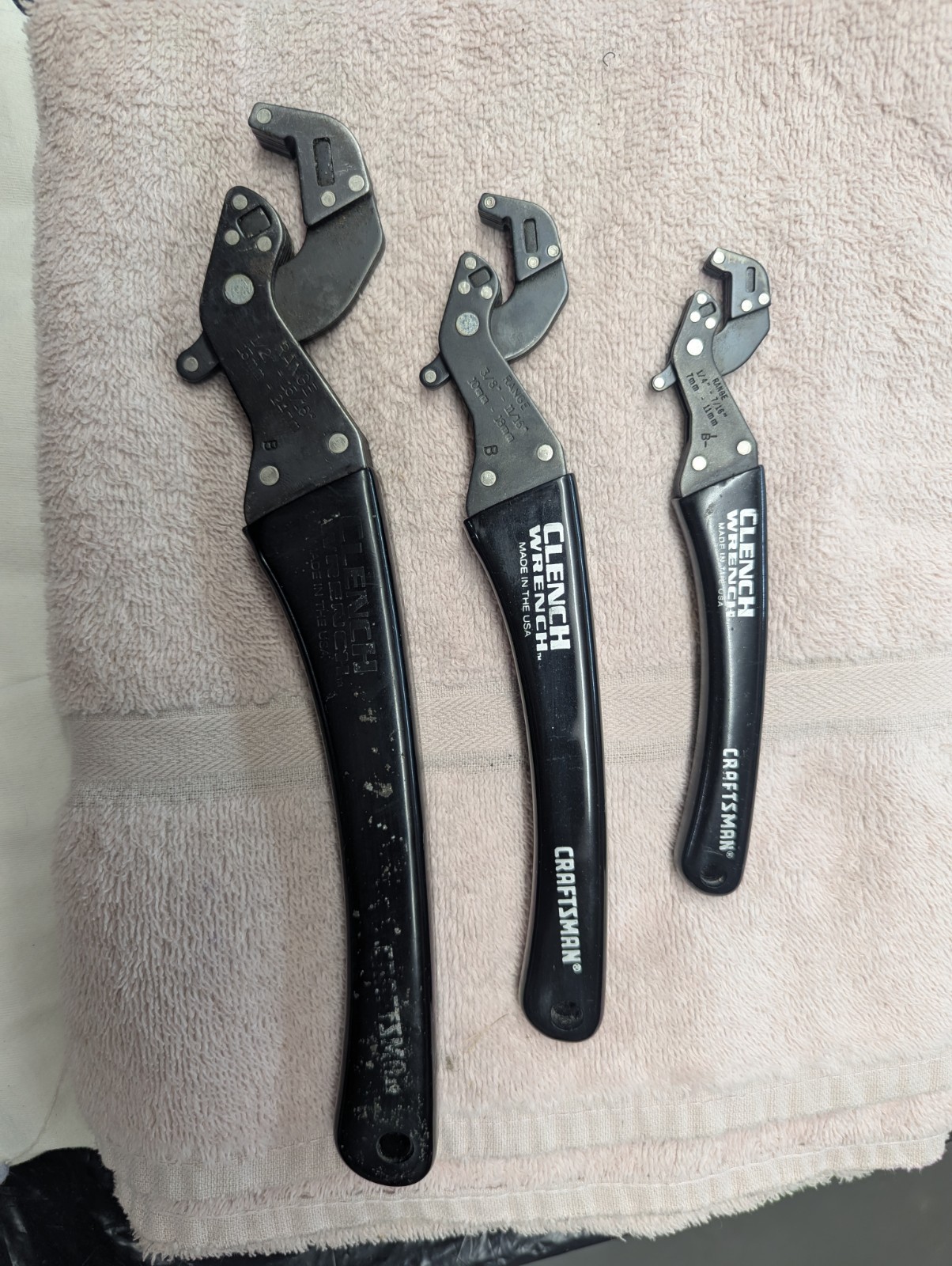 Craftsman USA Professional Clench Wrench 3Pc Set No. 42310, 42308 and 42306