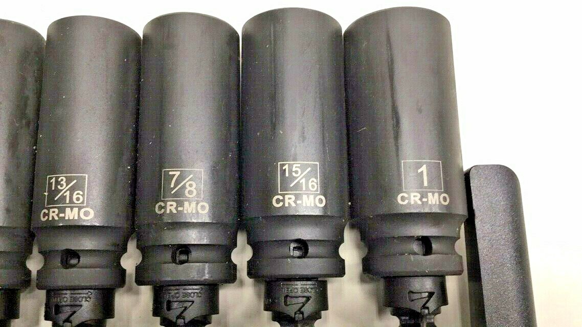 TEQ Correct 104 Deep Impact Socket Set 1/2″ Drive 10-Pieces From 7/16″ to 1″