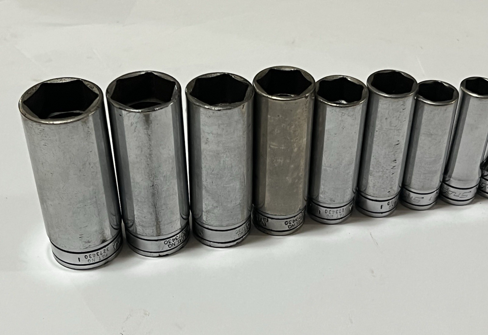 Snap On 211SFSY 3/8 Drive SAE Deep 6 Point Chrome Socket Set 11 pc 1/4 – 7/8