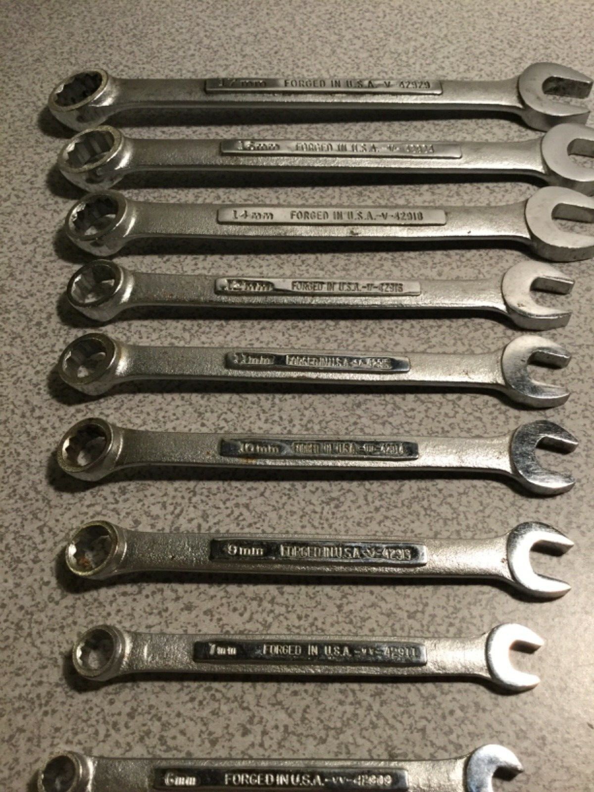 9 Piece Craftsman 12pt combination wrench 6mm to 17mm 42916 42918 42924 42929 ..