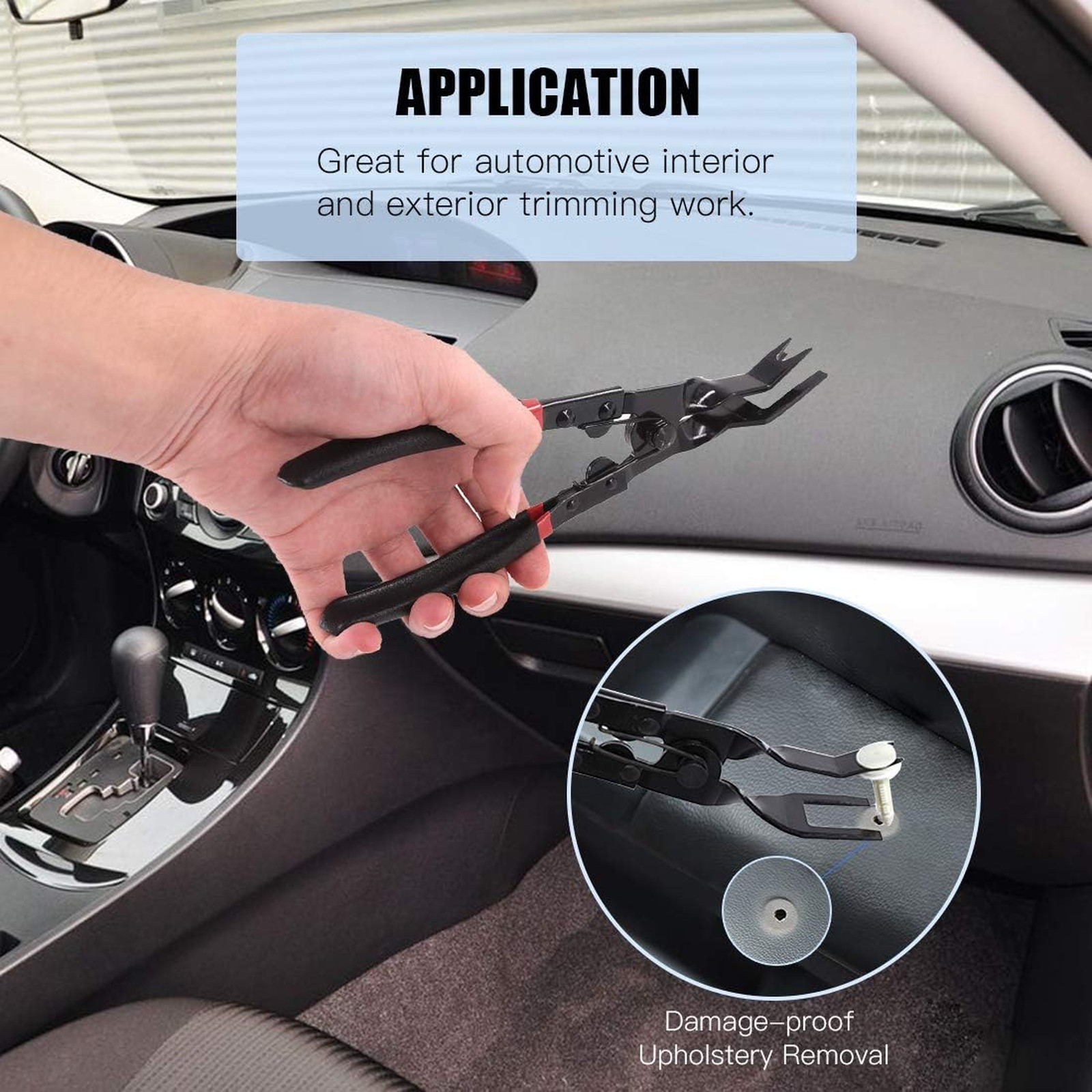 Universal Auto Door Panel Trim Clip Removal Pliers with Spring Loaded Handle