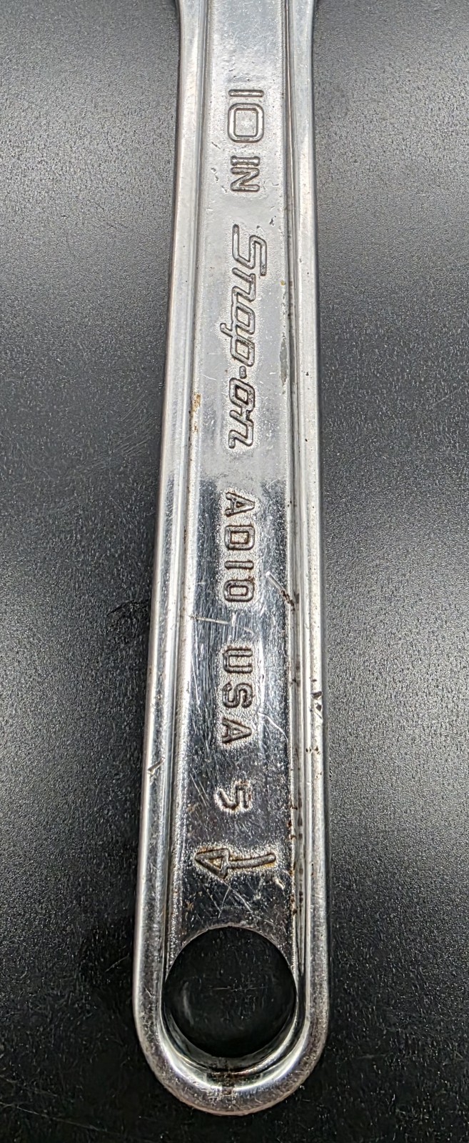 Snap-on A10 10″ Adjustable Wrench USA Chrome Crescent Style Vintage Mechanic…