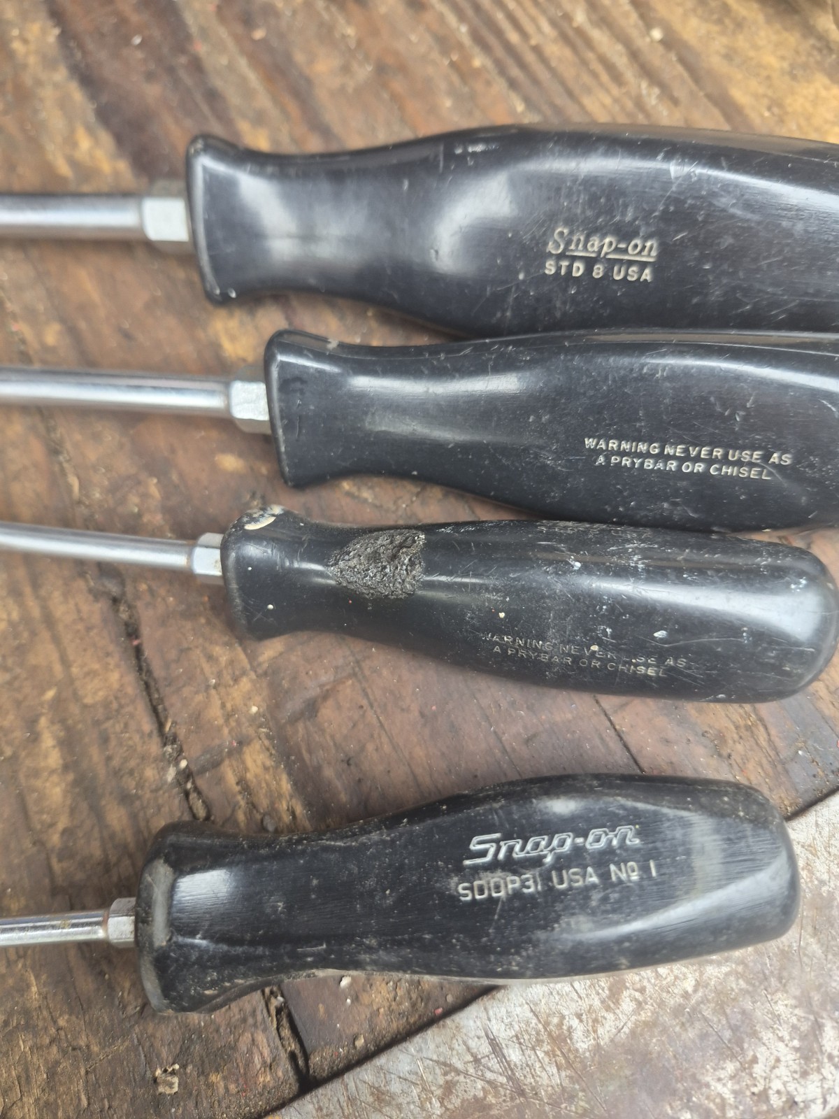Snap On Tools 4 Pc Screwdriver Set Std8,stdp63,std3,sddp31
