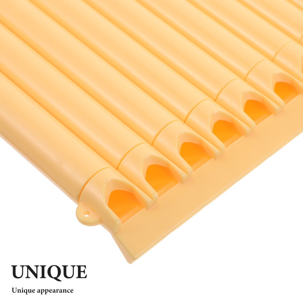Handmade Yellow ABS Pan Flute for Students Durable Traditional Chinese Panpipe