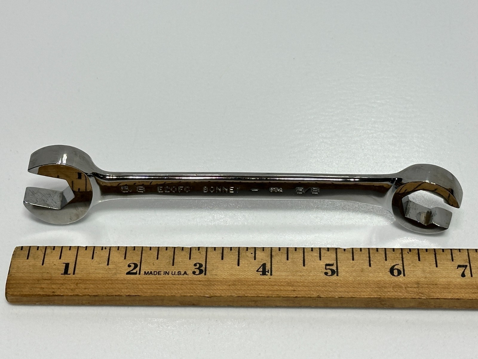 NOS Bonney Tools USA E20FC Chrome 5/8″ SAE Flare Nut Line Combination Wrench