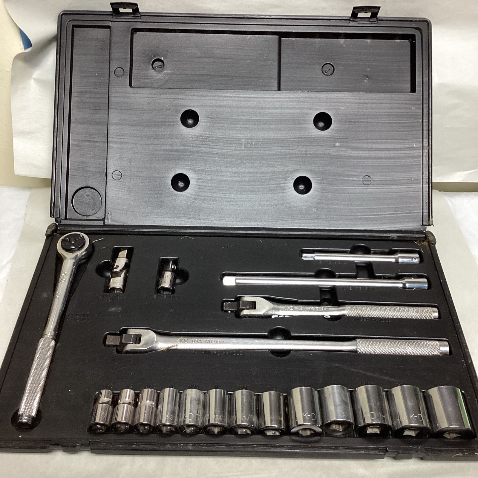 K-D Tools USA 1/2″ Drive Socket Set Ratchet Extensions Breaker Bars 20 pc