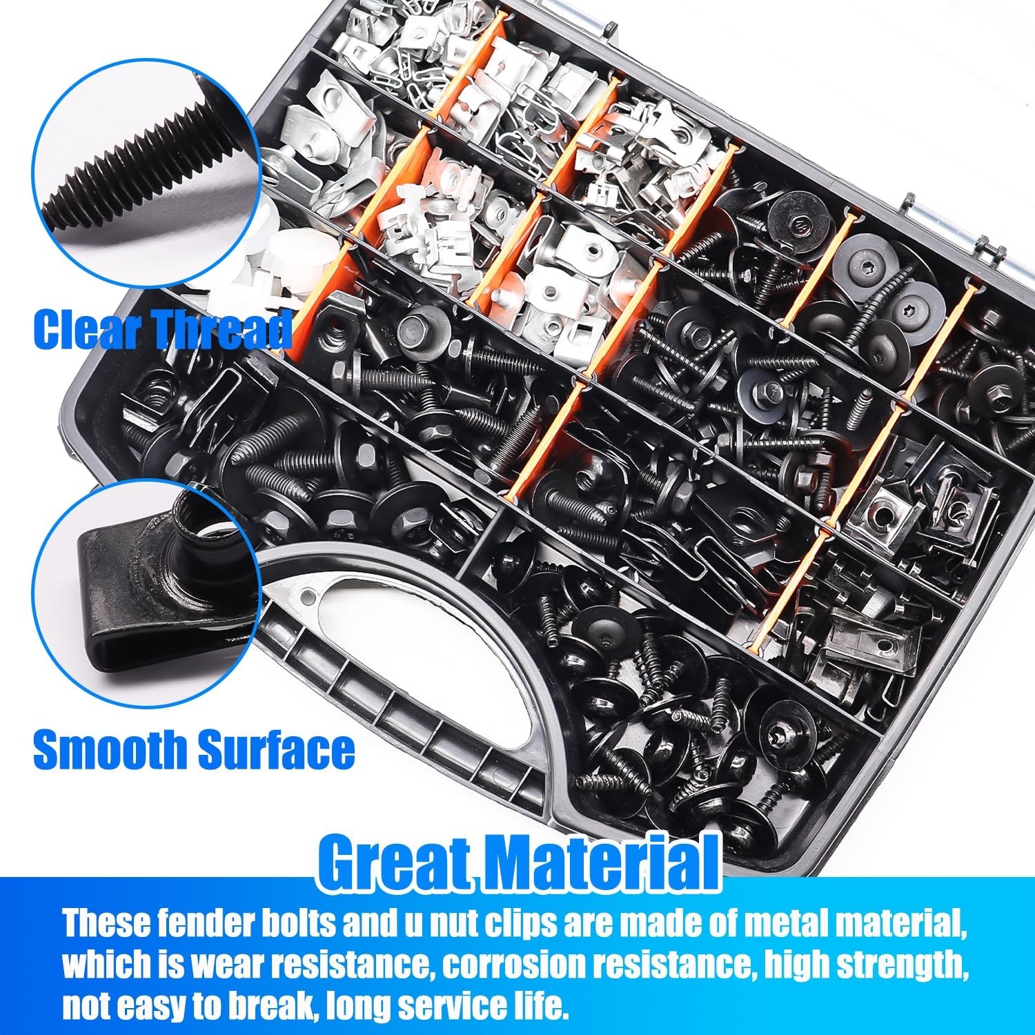260Pcs Automotive Body Clips & Fasteners Kit, 21 Sizes Fender & Bumper Bolts