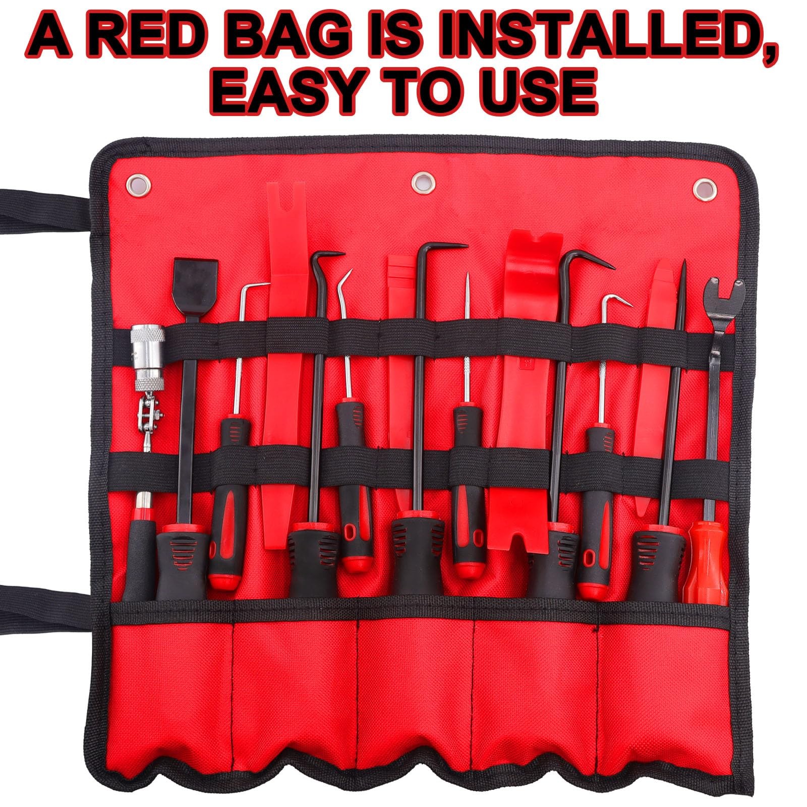 KEZE 15Pcs Carbon Steel Precision Pick & Hook and Red-15 Set