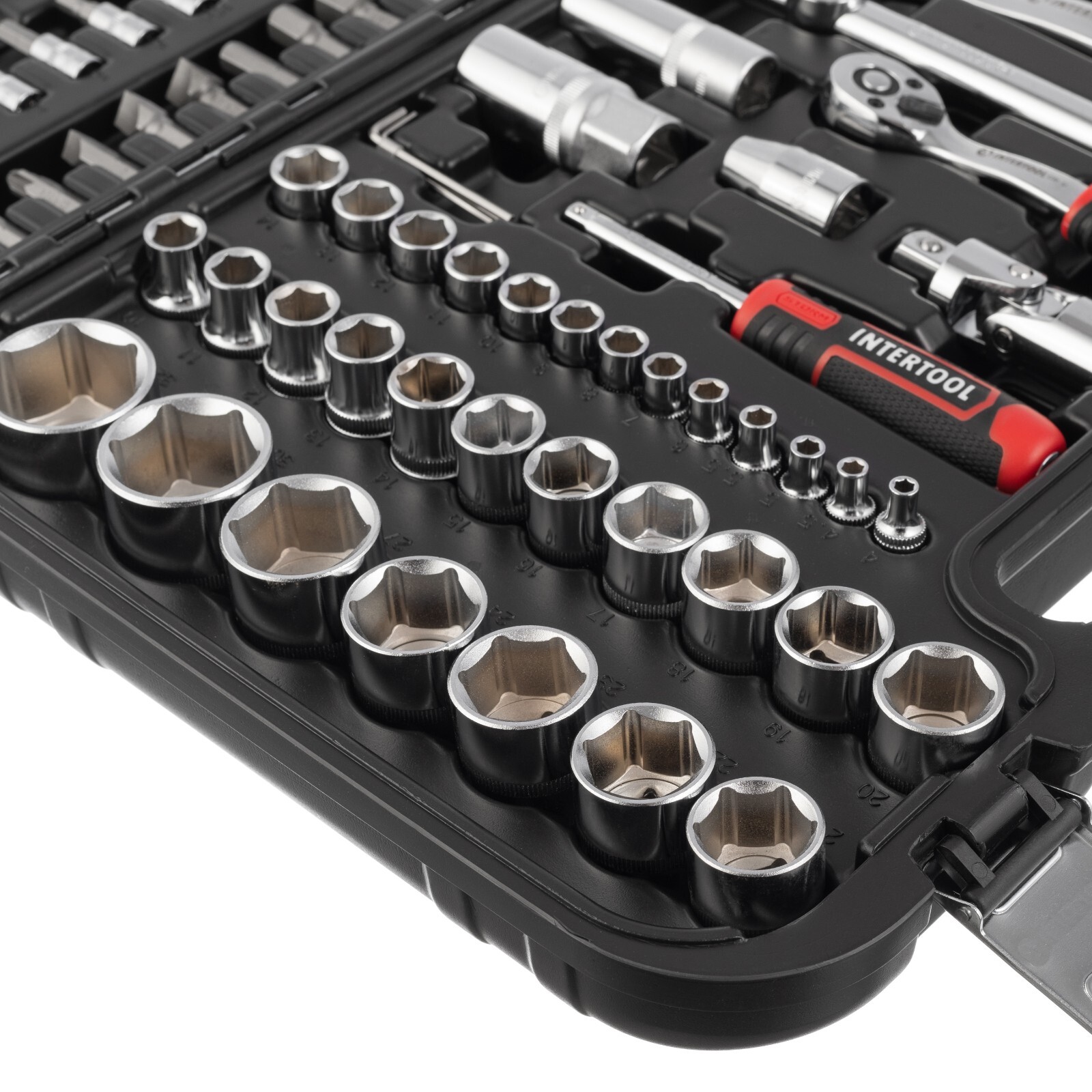 INTERTOOL 94pc 1/4″ and 1/2″ Ratchet Socket Wrench and Bit Set ET08-8094