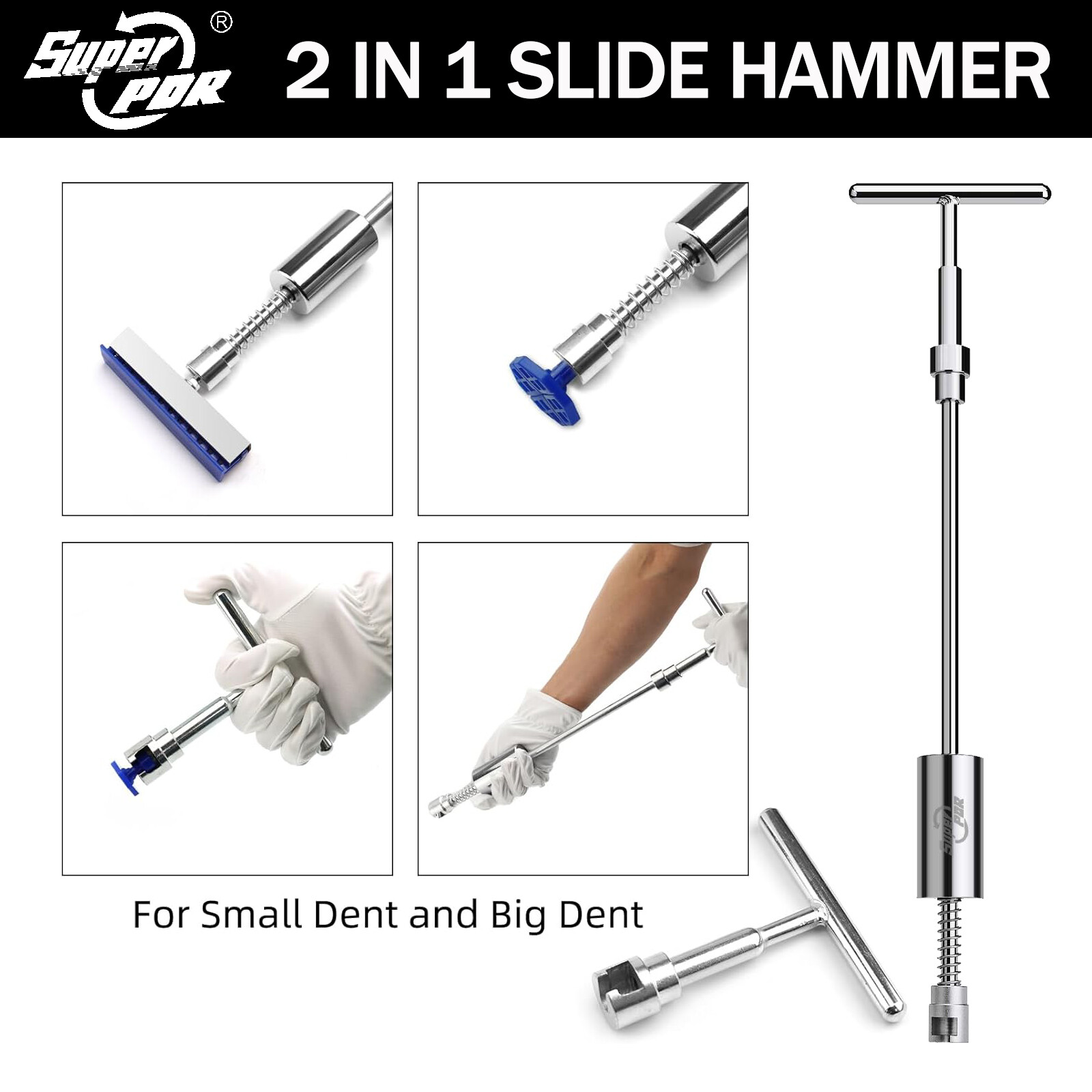 118PC Car Paintless Dent Puller Lifter Tool Kit Body Repair Hail Removal Tab PDR