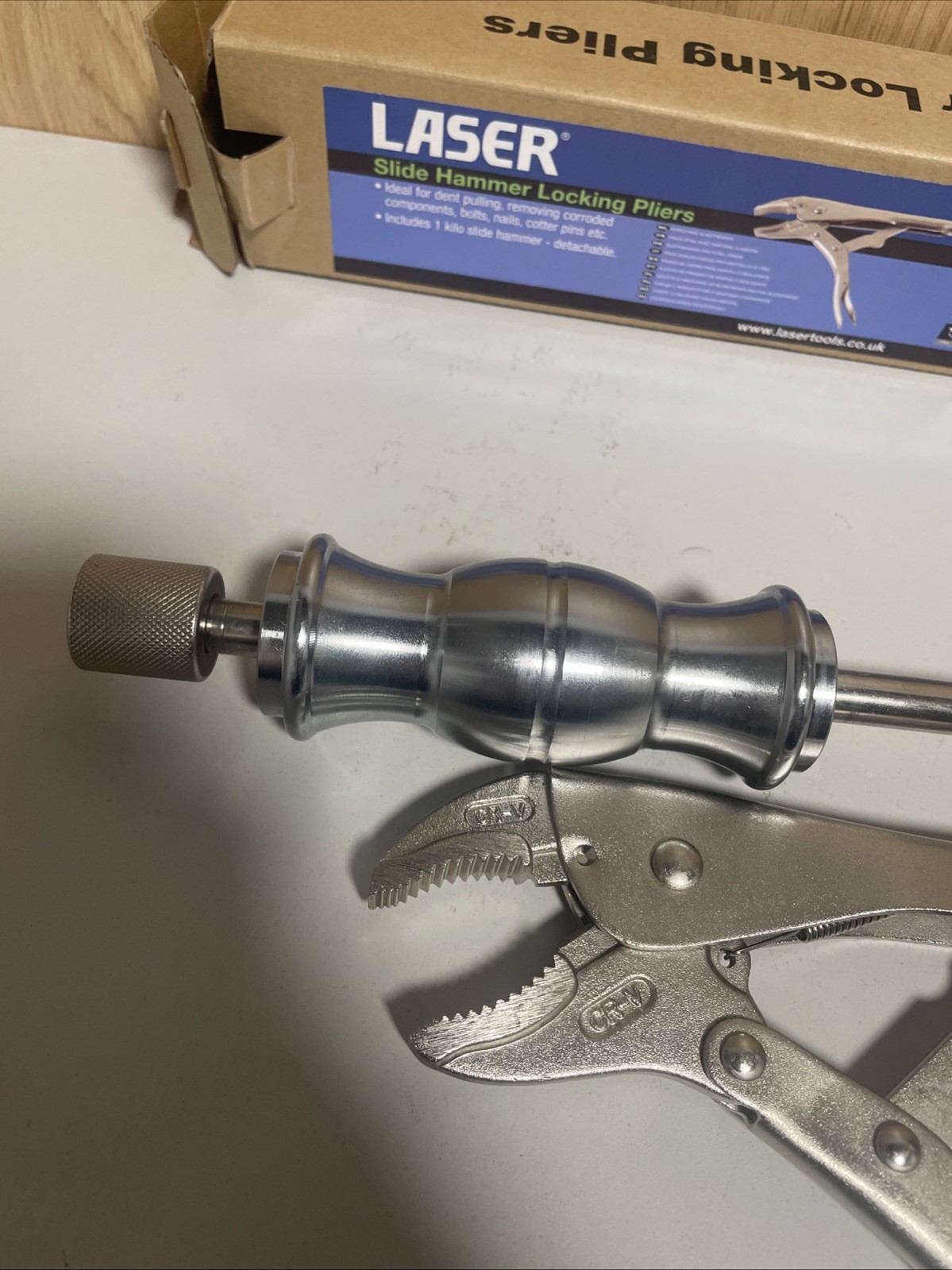 Laser 7005 Slide Hammer Locking Pliers Silver 05018341070052