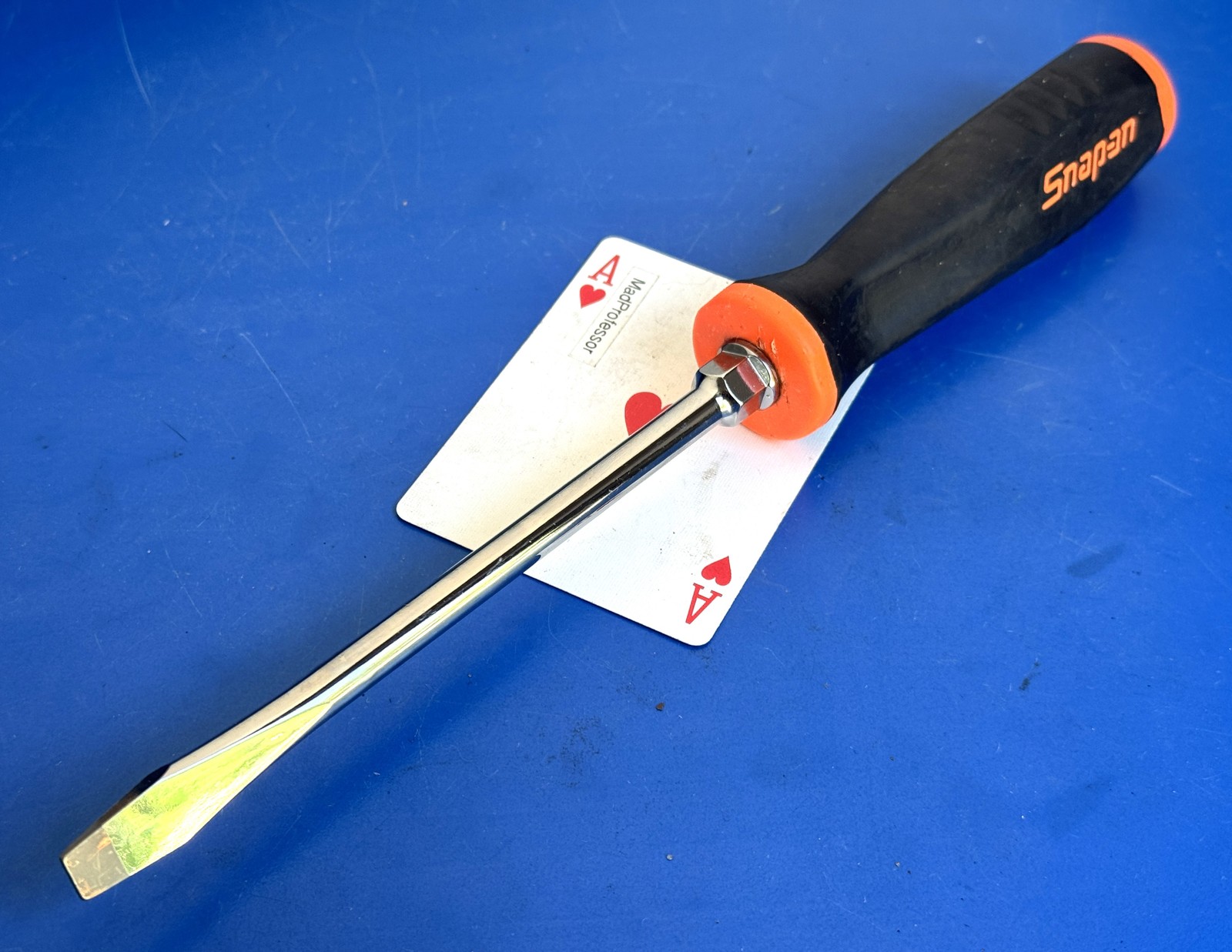 Snap-on Tri-Lobe Orange Soft Grip Flat Tip 5/16″ new blade 11″ Screwdriver SGD6A