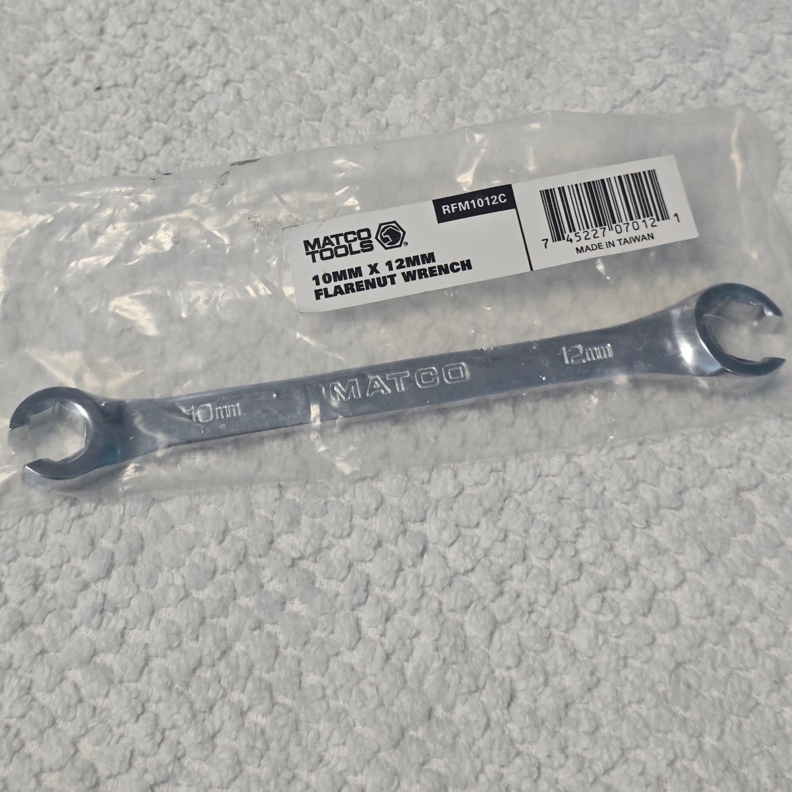 Matco Tools 6in 10mm 12mm Flare Nut Wrench 6 Point Flarenut Chrome RFM1012C, NEW