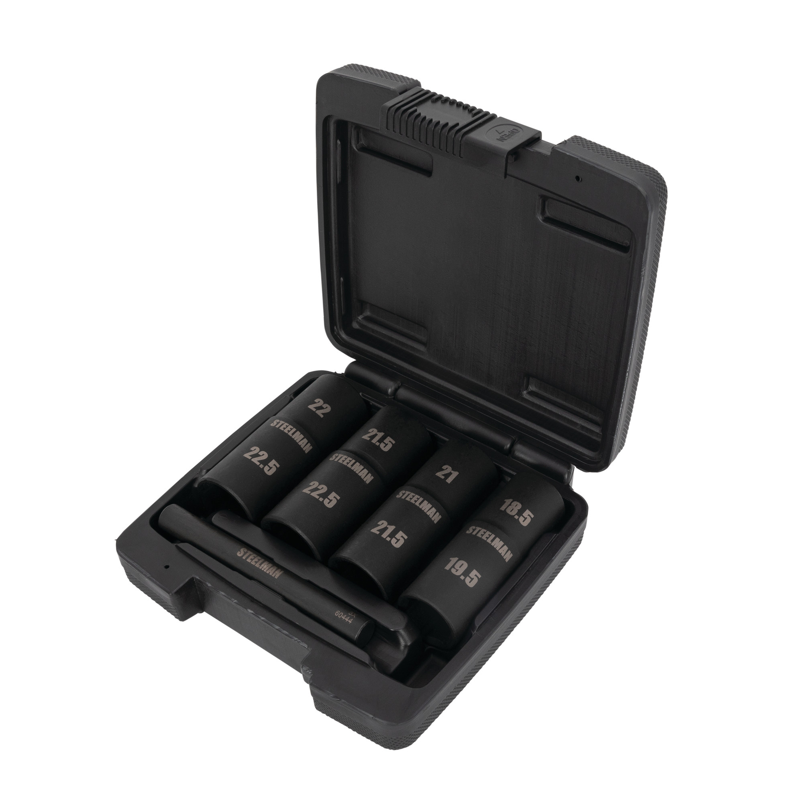 Steelman 5 Pc 1/2in Drive 6-Pt Flip Socket Set 18.5, 19.5, 21, 21.5, 22, 22.5 mm