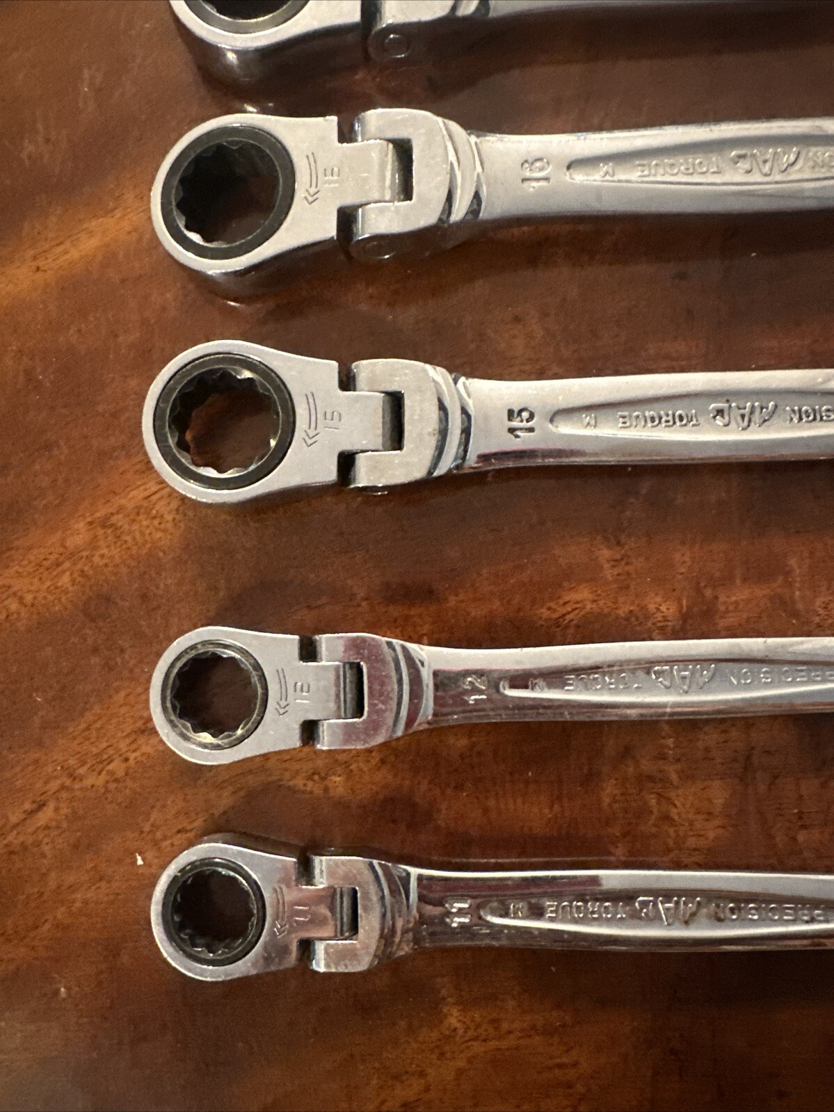 Mac Ratcheting Metric Wrenches MM407 6 Pieces 11 12 15 16 17 18