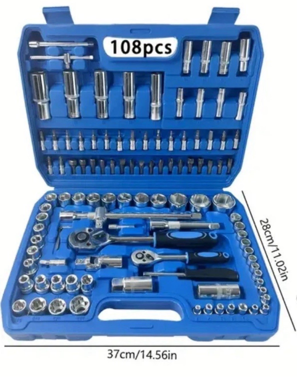 108Pcs Ratchet Wrench Socket Set 1/4″to 1/2″ Car Repair Tool Auto Mechanic Kit