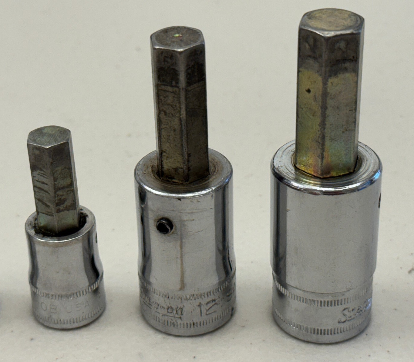 Snap-on 3/8 & 1/2 Dr Metric Bit Sockets ~ 17 Pieces Allen, Torx, Triple Square