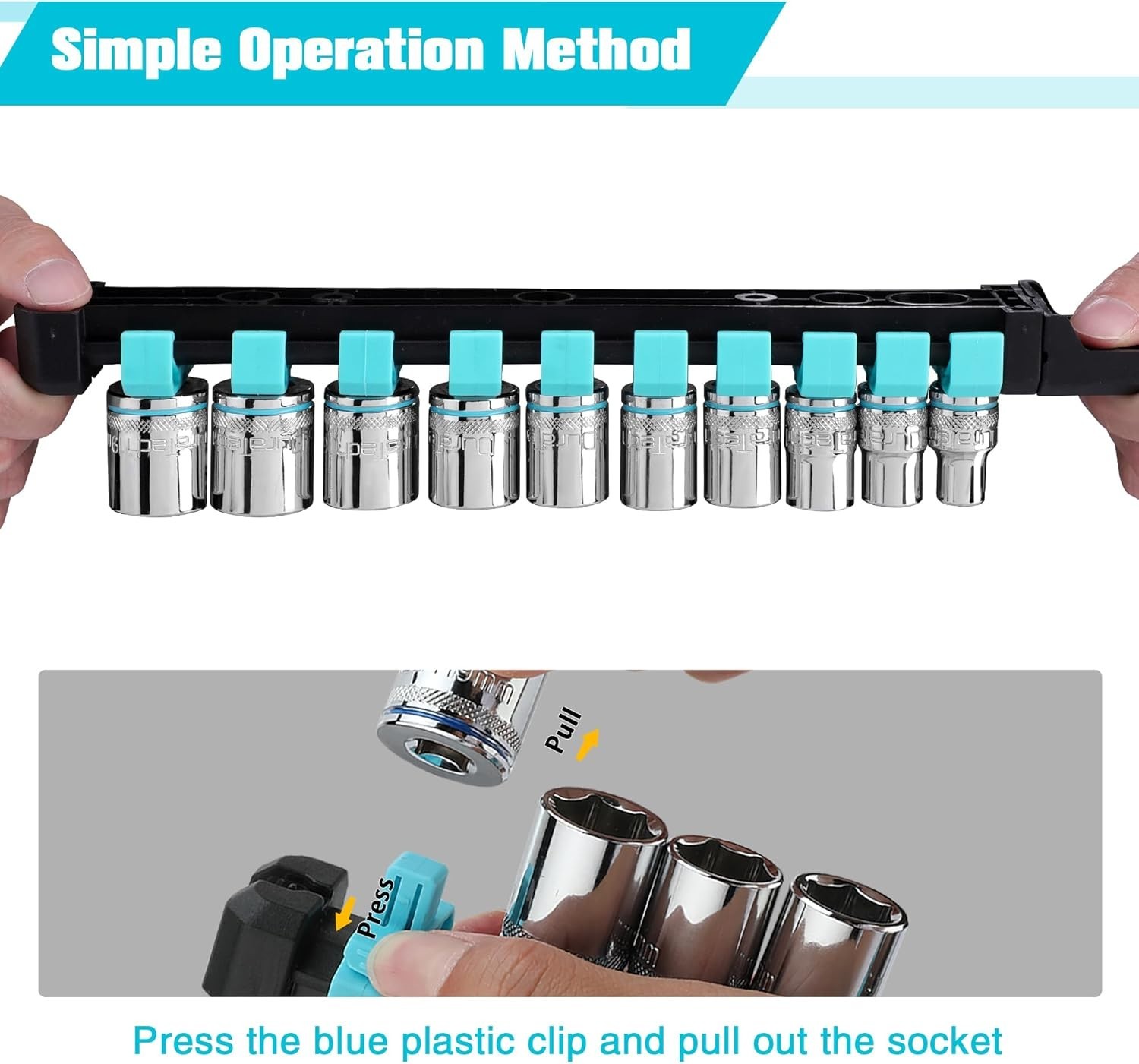 3/8″ Drive Socket Set, Metric Socket Set 10PCS, Mechanic Metric Socket Sets w…