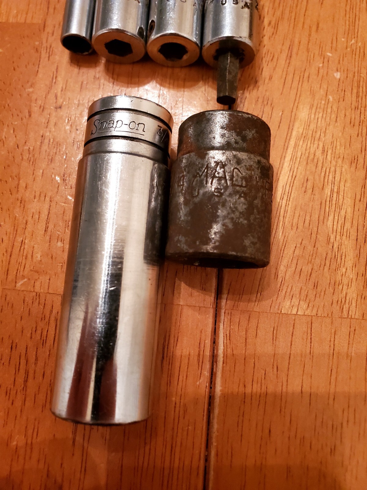 Snap On Mac 1/4 3/8 1/2 Drive Mixed Sockets Worn Or Damaged Lot Of 6