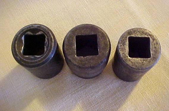 3 Vintage 1/2″ Dr. Impact Sockets, 25/32″, 3/4″, 6Pt. and 3/4″ 12Pt. Lot