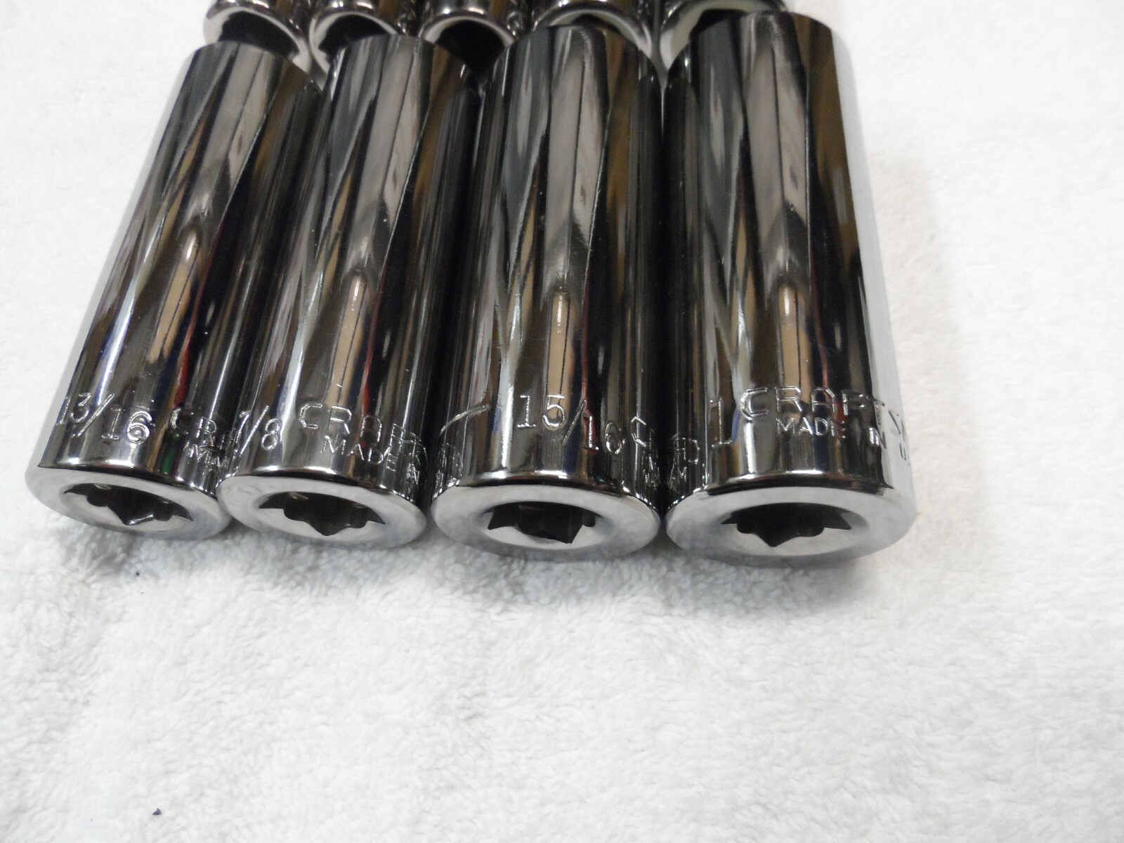 Craftsman 1/2″ Drive SAE Deep Socket Set, NOS USA, 12pt 6pt – 9 pcs (1/2″ to 1″)