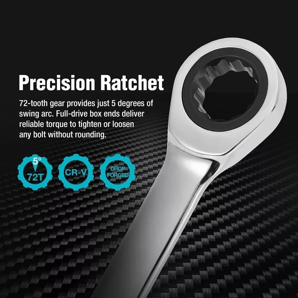 10mm Extra Long Ratcheting Wrench Metric CR-V Steel