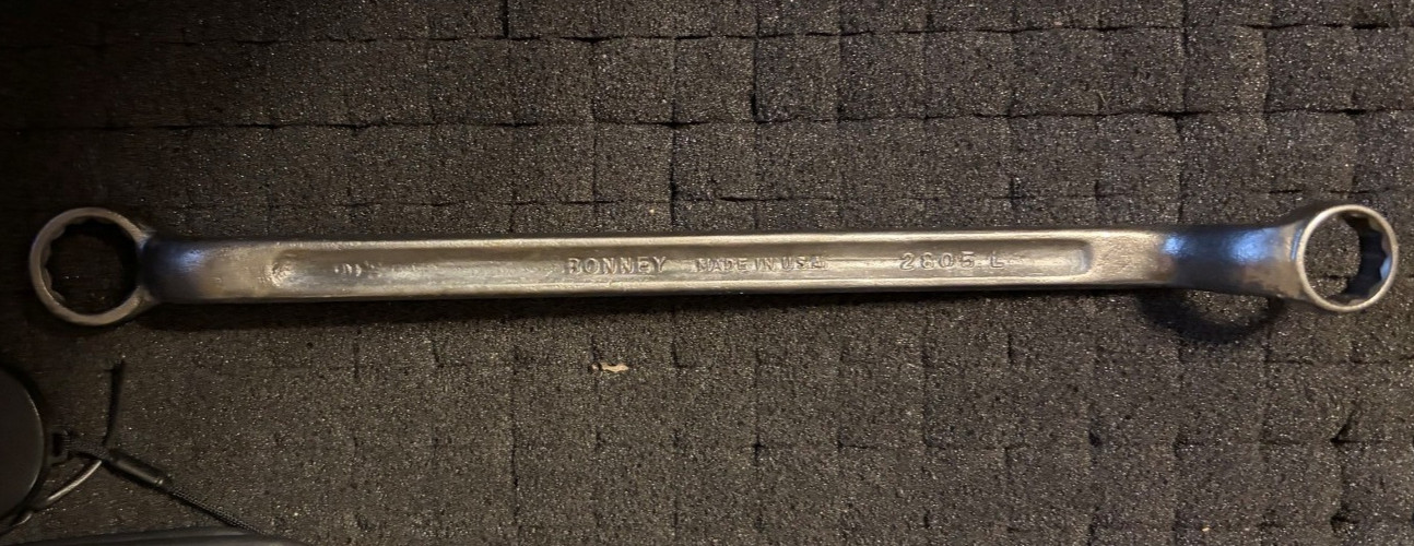 Bonney Double End Offset Box Wrench 2805L 12 Pt 1/2 & 9/16 RARE ZENEL STEEL 1938