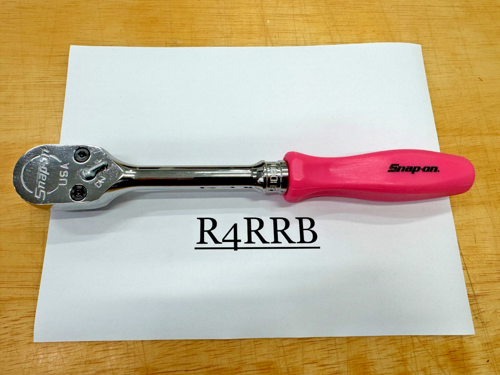 Snap-on Tools USA CLASSIC PINK 1/2″ Drive Hard Grip Ratchet SHD80AP RARE NOS