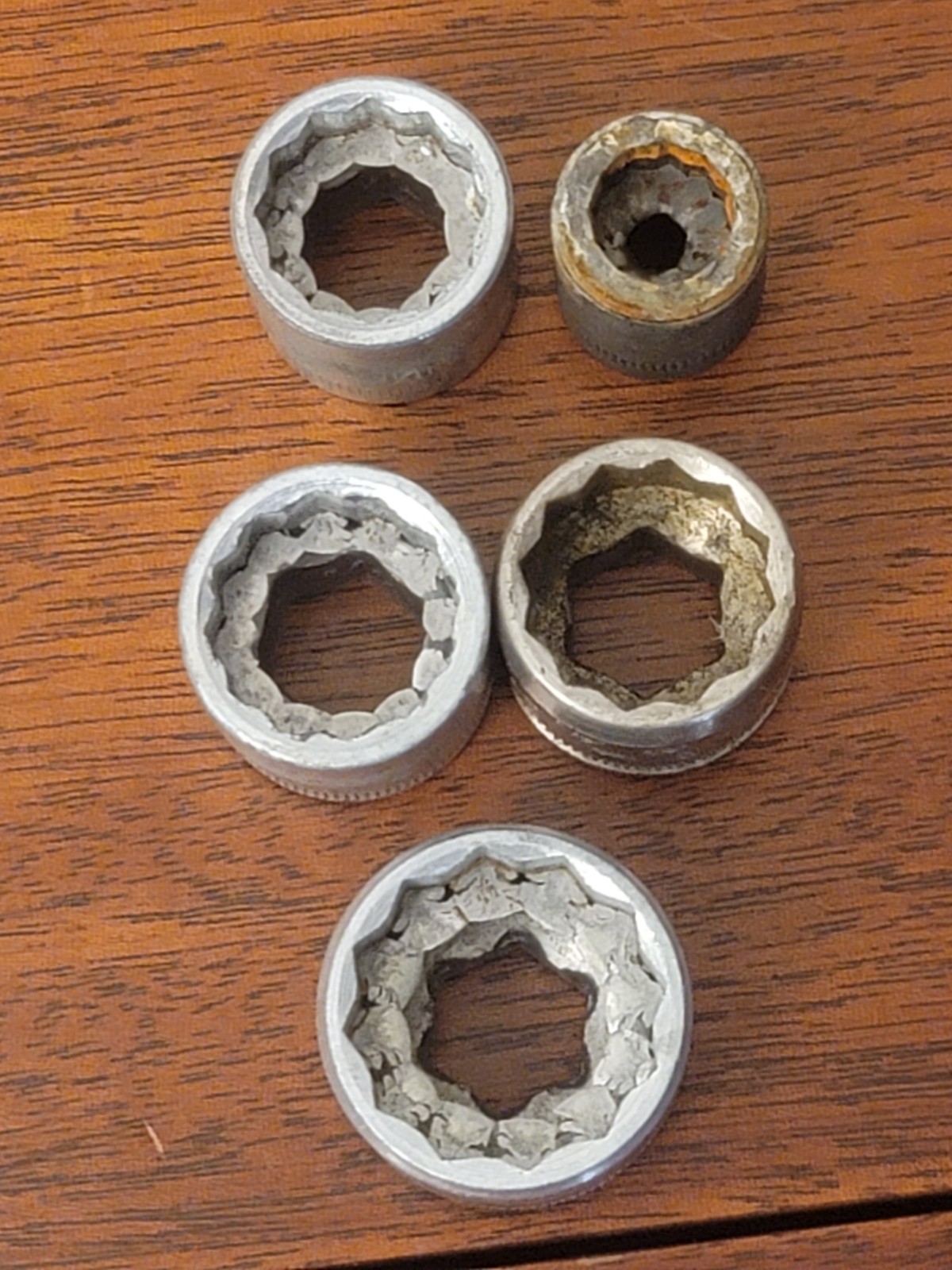 Mixed Lot Of 5 Hexagon Drive Sockets 12pt SAE