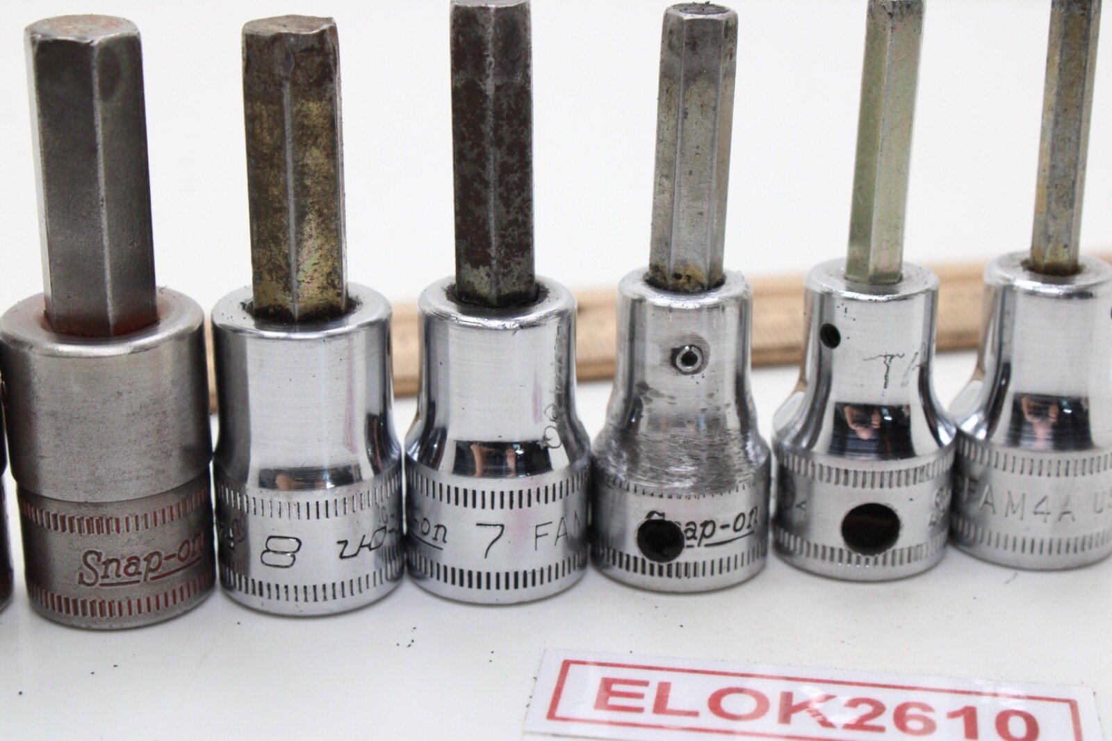 Snap On FAM4A-FAM10B 4-10 mm 3/8″ Drive 6 Piece Metric Hex Bit Socket Set USA