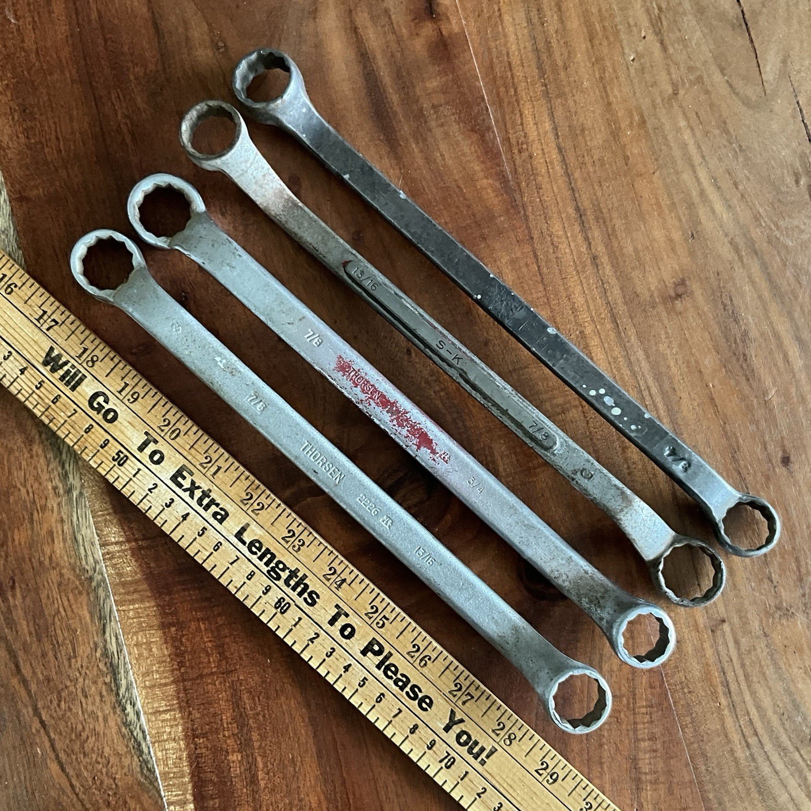 Vintage 4pc SAE Deep Offset Box End Wrench Set Made in USA