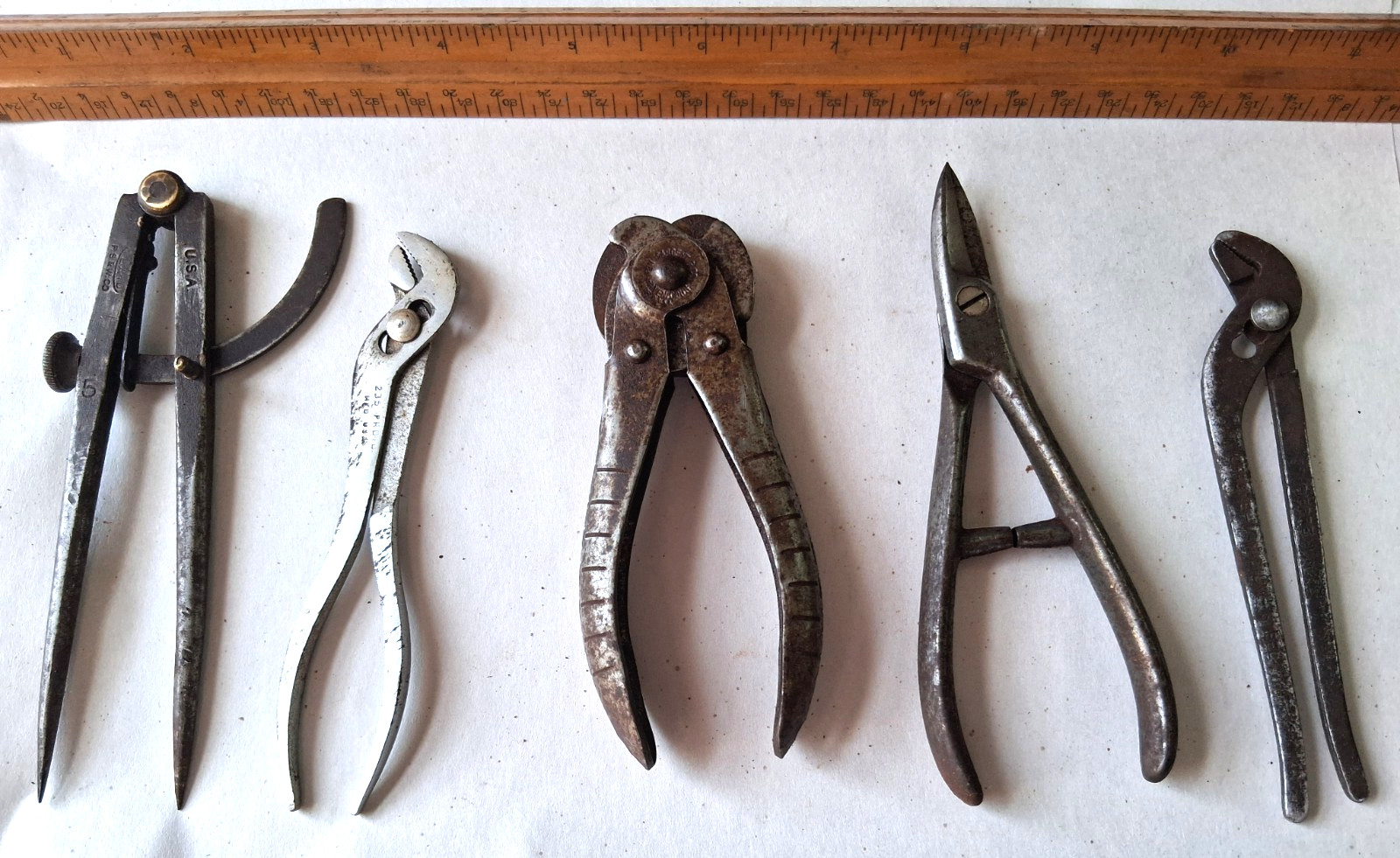 VTG 4-1/2″ USA Tools Adjustable Slipjoint Pliers Dividers Stripper Scissor Snips