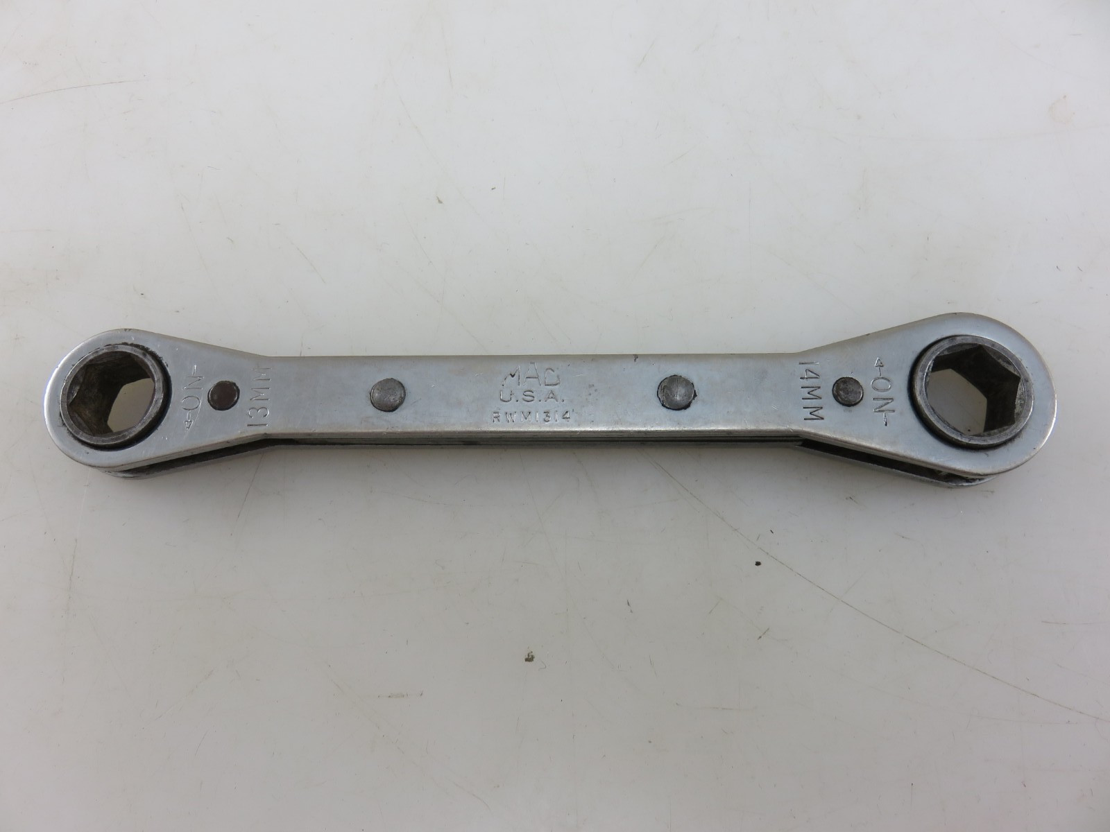 Mac Tools RWM1314 METRIC Ratcheting Double Box End Wrench 13mm x 14mm 6pt