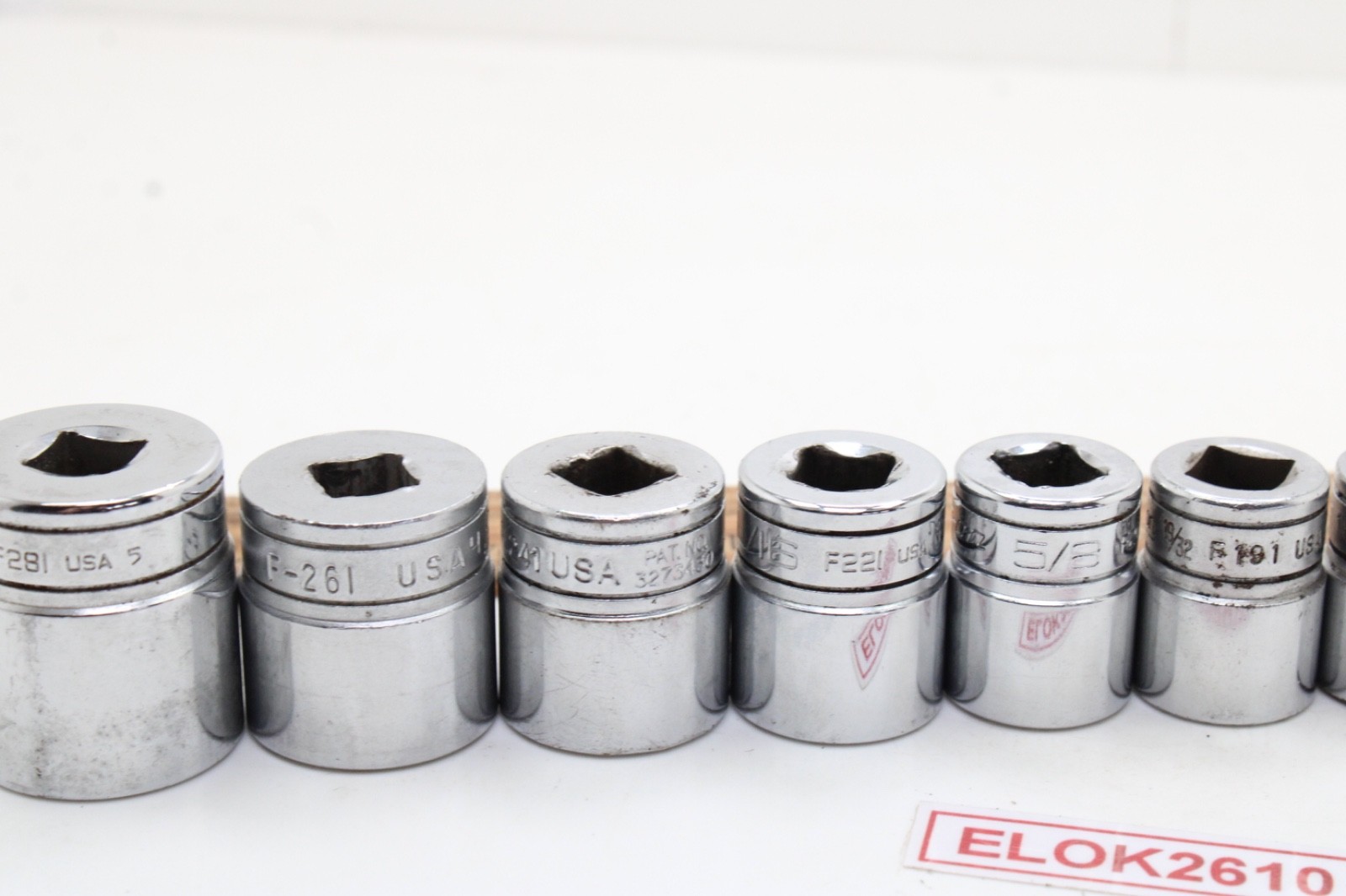 Snap-on F081 – F281 1/4-7/8″ 3/8″ Drive 12 Point 12 Piece SAE Chrome Set USA