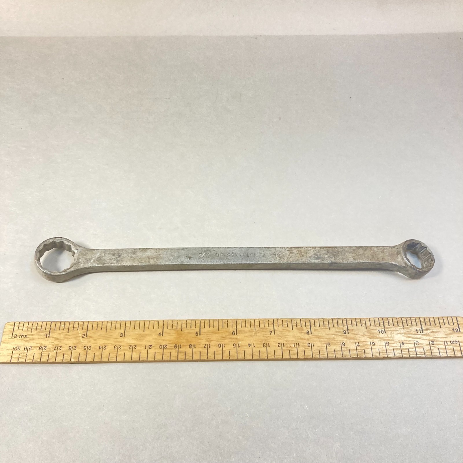 Vintage Plomb Wrench Box End 7/8″-3/4″ Flat Shaft 12 Point WF-83 USA