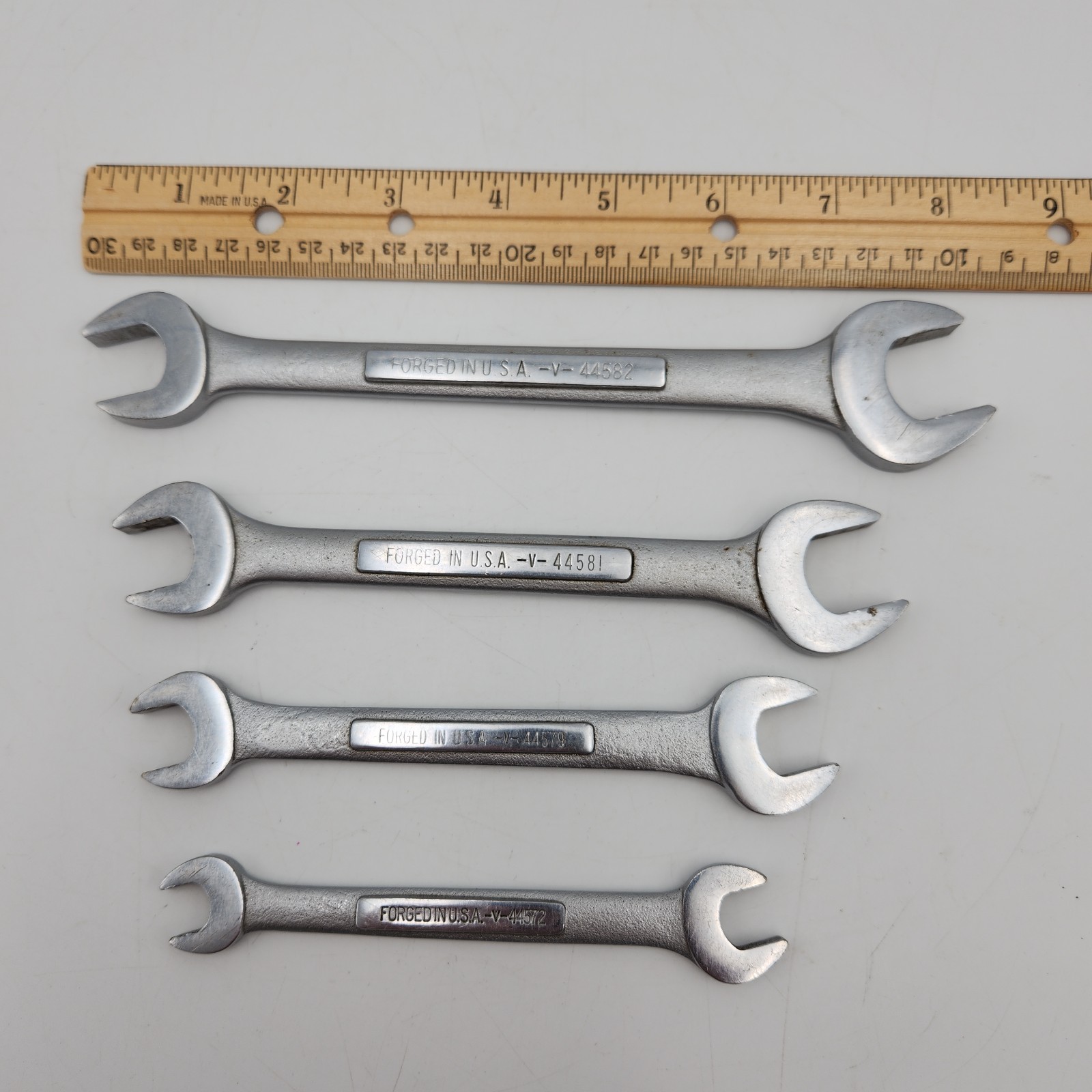 Craftsman Lot Of 4 V-Series Open End Wrenches, See Photos/Description For Sizes