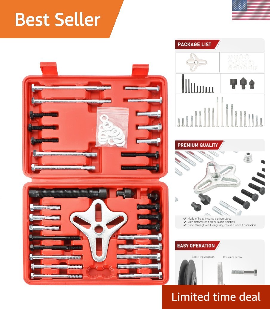 46PCS Harmonic Balancer Puller Set, Steering Wheel Puller Kit Steering Wheel …