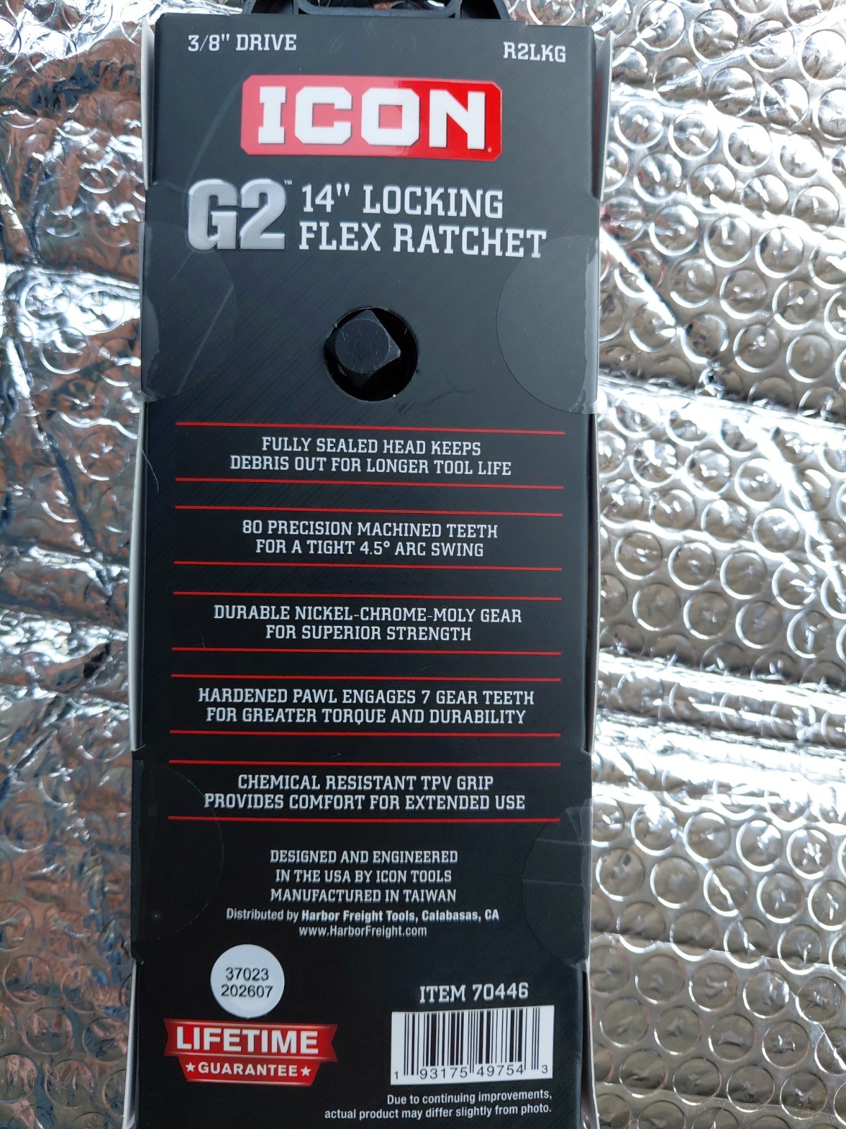ICON R2LKG 3/8 INCH DRIVE G2 14 INCH LOCKING FLEX HEAD RATCHET..FAST SHIPPING…