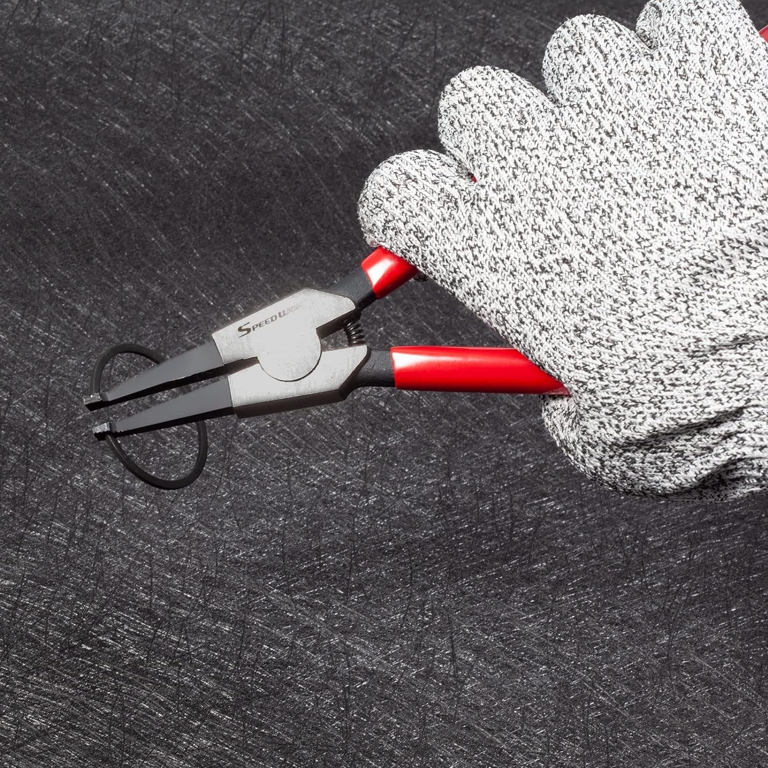 SPEEDWOX 8 Inches Lock Ring Pliers for Removing 8′ – ultra light, Red